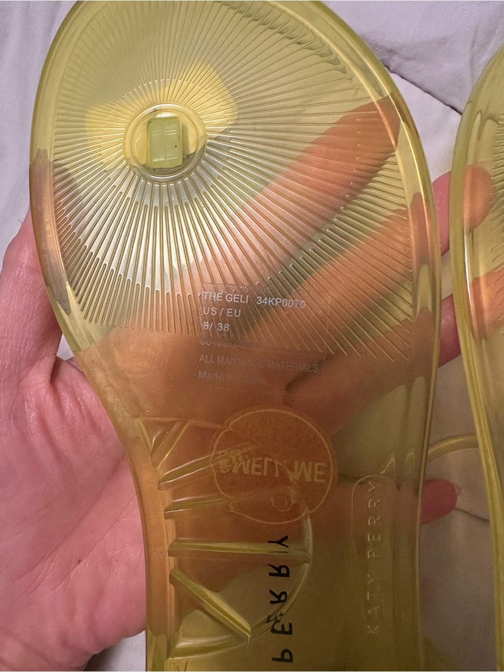Katy Perry Collections Yellow Jelly Sandals - Picture 2 of 2